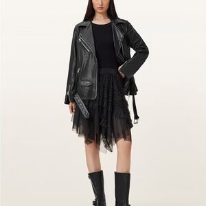🖤AllSaints JAYDE RUFFLED TULLE MINI SKIRT